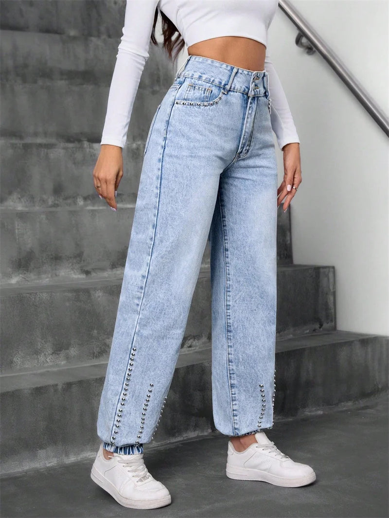 Calça jeans Retrô cintura alta - Elleganza