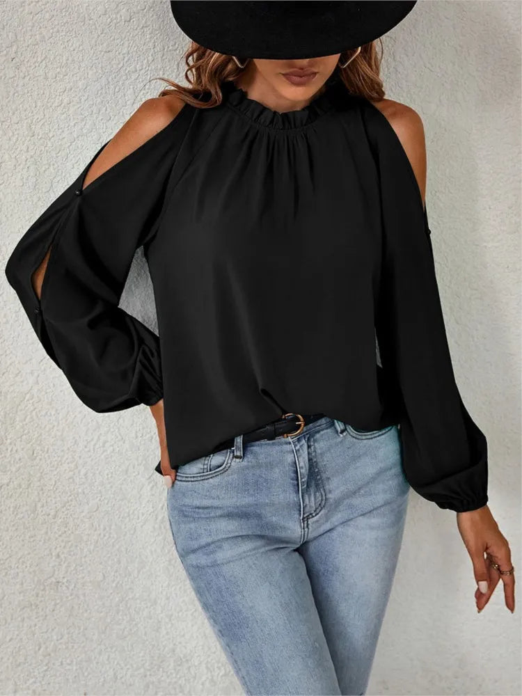 Blusa Feminina manga longa casual - Elleganza