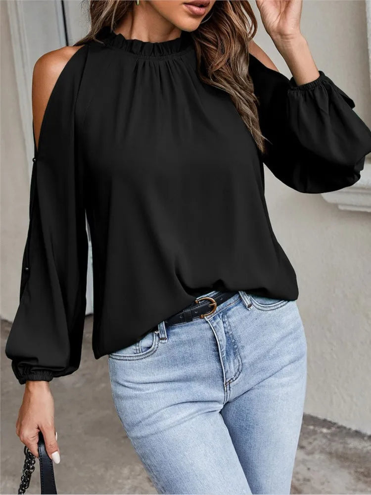 Blusa Feminina manga longa casual - Elleganza